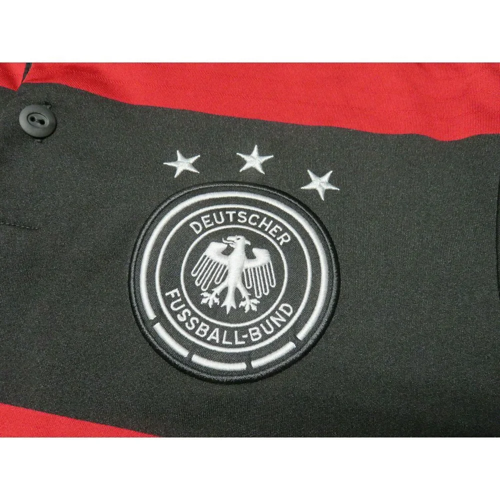 Mens adidas Duetscher Fussball Bund Short Sleeve Shirt Sz S Climacool Red Black‎